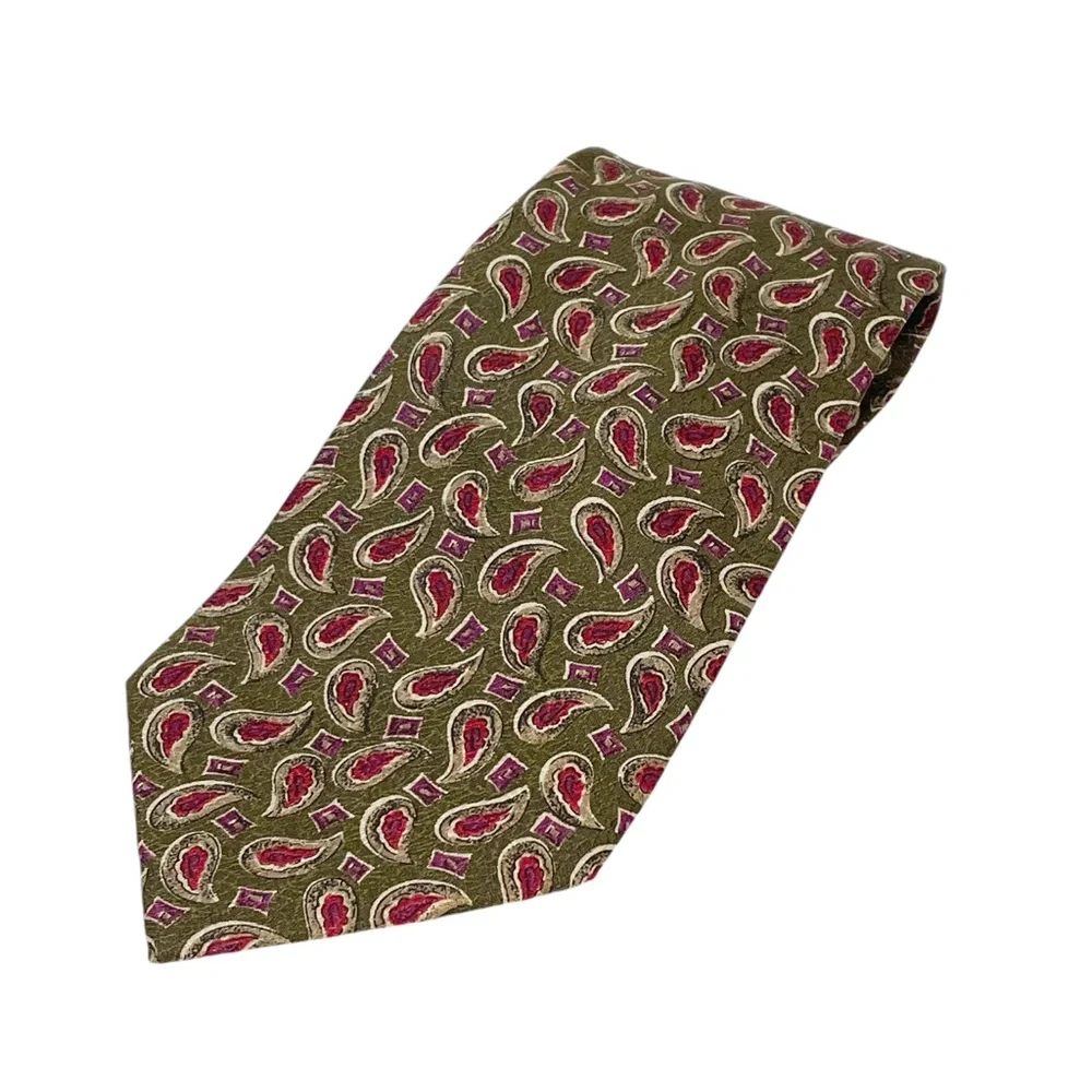 Christion Dior Silk Green Paisley‎ Monsieur Neck Tie